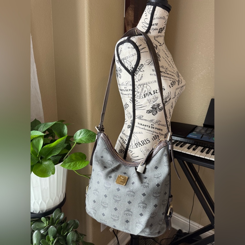 MCM Gray Vesitos Hobo Bag